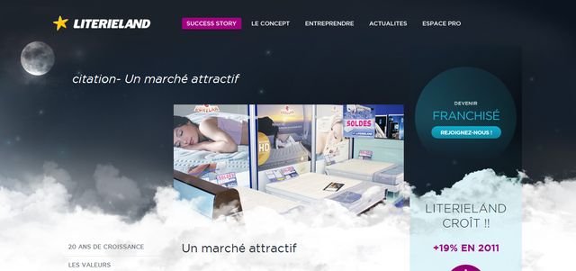 Franchise Literieland nouveau site
